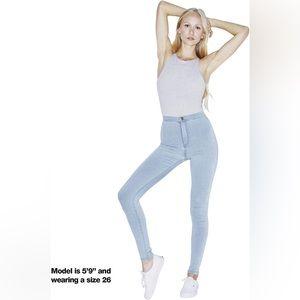 American Apparel High Waisted Light Wash Jeans